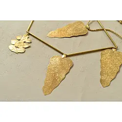 Ahar ~ Brass Handmade Toran - Leaf Design 