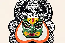 Mukhauta . मुखौटा : Handmade Wall Hanging Chhau Mask - A