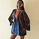 reversible ajrakh hand block printed kimono jacket indigo blue madder red geometric jaal block print solid indigo denim reverse sustainable luxury outerwear artisanal jacket