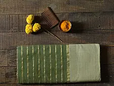 Rojana | Handloom Andhra Cotton Saree - Light Green