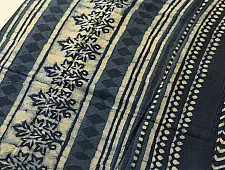 Sunday Afternoon ☕ Block Printed Cotton Dabu ~ Indigo Zig zag Saree