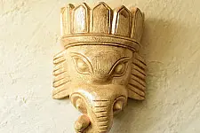 Handmade Wooden Hanging Mask - Ganesha