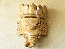 Handmade Wooden Hanging Mask - Ganesha
