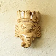 Handmade Wooden Hanging Mask - Ganesha