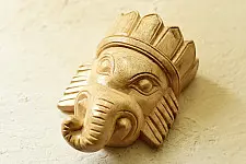 Handmade Wooden Hanging Mask - Ganesha