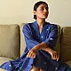shop Jamdani - Handloom Cotton Blue Dress