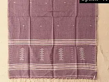 Aamaya . आमाया | Handloom Soft Cotton Jamdani Stole (Two Options) - Purple