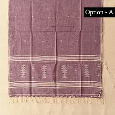 Aamaya . आमाया | Handloom Soft Cotton Jamdani Stole (Two Options) - Purple