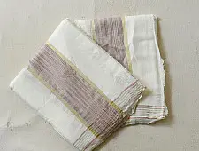 Damodar . दामोदर ✩ Handspun Pure Cotton Dhoti Khes - Off White