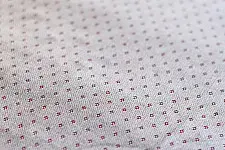 Mashru Fabric { Silk+Cotton } | Hand Woven Fabric - Off White With Red Dots