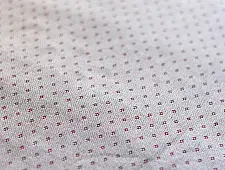 Mashru Fabric { Silk+Cotton } | Hand Woven Fabric - Off White With Red Dots