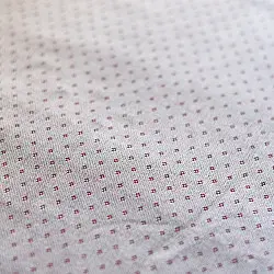 Mashru Fabric { Silk+Cotton } | Hand Woven Fabric - Off White With Red Dots