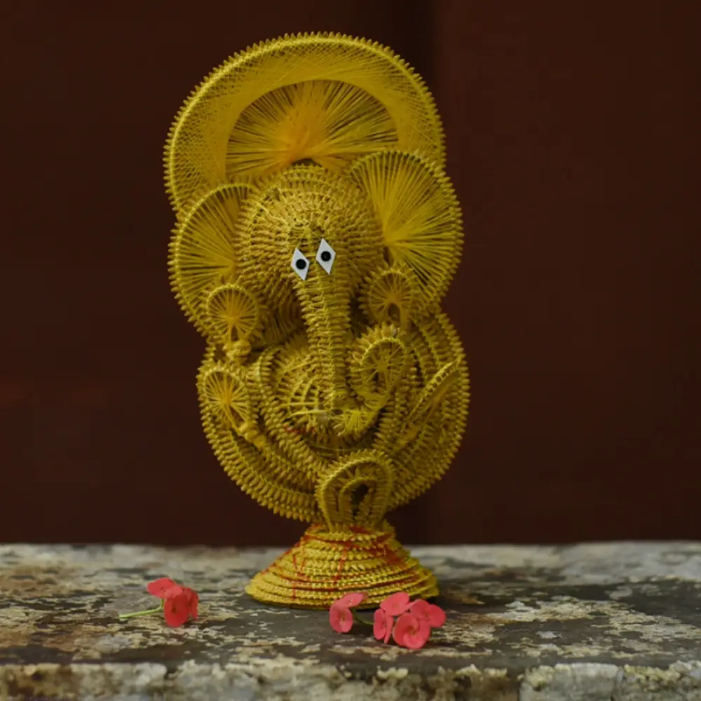 Shop Handmade dhaan murti - Paddy Craft | Ganeshji ( Yellow ) 