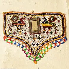 Prachin . प्राचीन  ❂ Gujrat Bead Work - Old & Antique Wall Hanging - Peacock