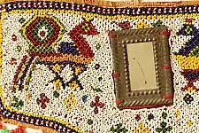 Prachin . प्राचीन  ❂ Gujrat Bead Work - Old & Antique Wall Hanging - Peacock