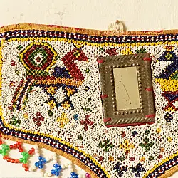 Prachin . प्राचीन  ❂ Gujrat Bead Work - Old & Antique Wall Hanging - Peacock