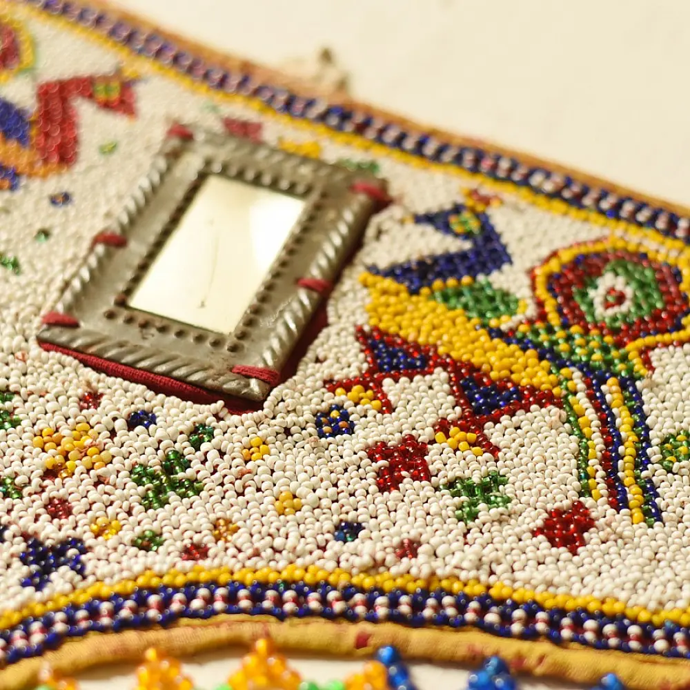Gujrat Bead Work - Old & Antique Wall Hanging - Peacock