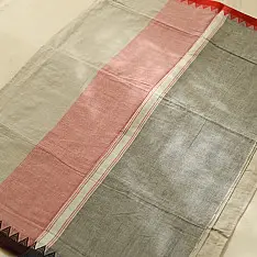 Sadaa . सदा ✡ Begampuri Handloom Pure Cotton Saree - Grey