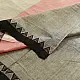 handloom begampuri pure cotton saree in natural grey with bright red and black woven temple borders   