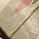 handloom begampuri pure cotton saree in natural grey with bright red and black woven temple borders   