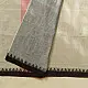 handloom begampuri pure cotton saree in natural grey with bright red and black woven temple borders   