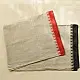 handloom begampuri pure cotton saree in natural grey with bright red and black woven temple borders   
