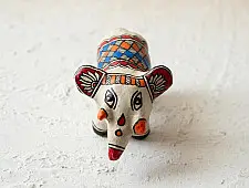 Madhuban . मधुबन ❁ Madhubani Hand Painted Paper Mache ~ Elephant