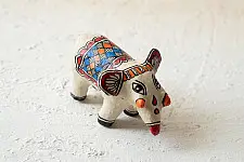 Madhuban . मधुबन ❁ Madhubani Hand Painted Paper Mache ~ Elephant
