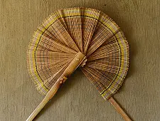 Moonj Grass Basket | Crafted Bamboo Hand Fan - Two color options