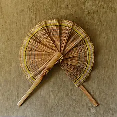 Moonj Grass Basket | Crafted Bamboo Hand Fan - Two color options