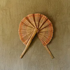 Moonj Grass Basket | Crafted Bamboo Hand Fan - Two color options