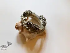 Kanupriya | White Metal Vintage Jewelry - Gunghru Kada ( Two Size Options Small / Medium )