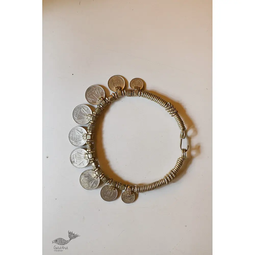 shop Handmade White Metal Tribal Coin Necklace