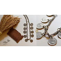 Kanupriya | White Metal Vintage Jewelry - Coin Necklace