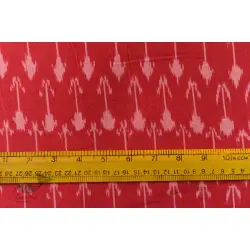 Ikat Handloom Cotton Red Fabric - Arrow Motif