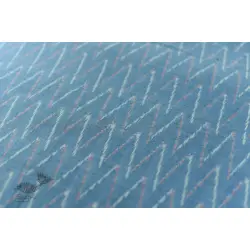 Ikat Handloom Cotton Fabric - Sky Blue Zig Zag 