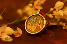 देवसेना * Miniature Painting . Pendant * Shivparvati {C}