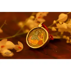 देवसेना * Miniature Painting . Pendant * Shivparvati {C}