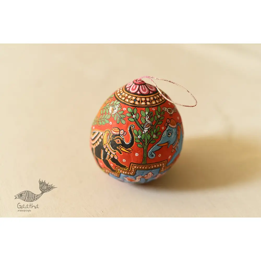 shop Hand Painted Animal on Hanging Coconut