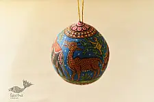 Pattachitra ~ Hand Painted Hanging Coconut - Animals