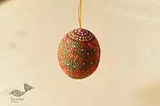 Pattachitra Painted Monkeys on Hanging Coconut