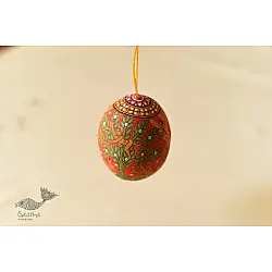 Pattachitra Painted Monkeys on Hanging Coconut