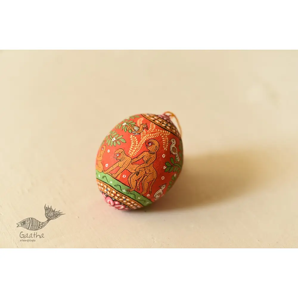 shop Pattachitra Painted Monkeys on Hanging Coconut