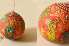 Pattachitra ~ Hand Painted Hanging Coconut - A