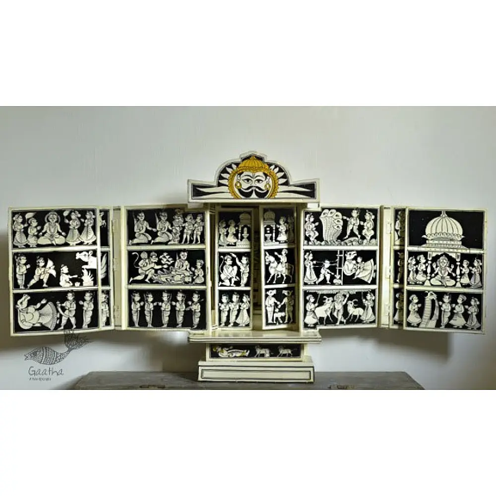 A Wooden Shrine ( Red kaavad - 41 cm)