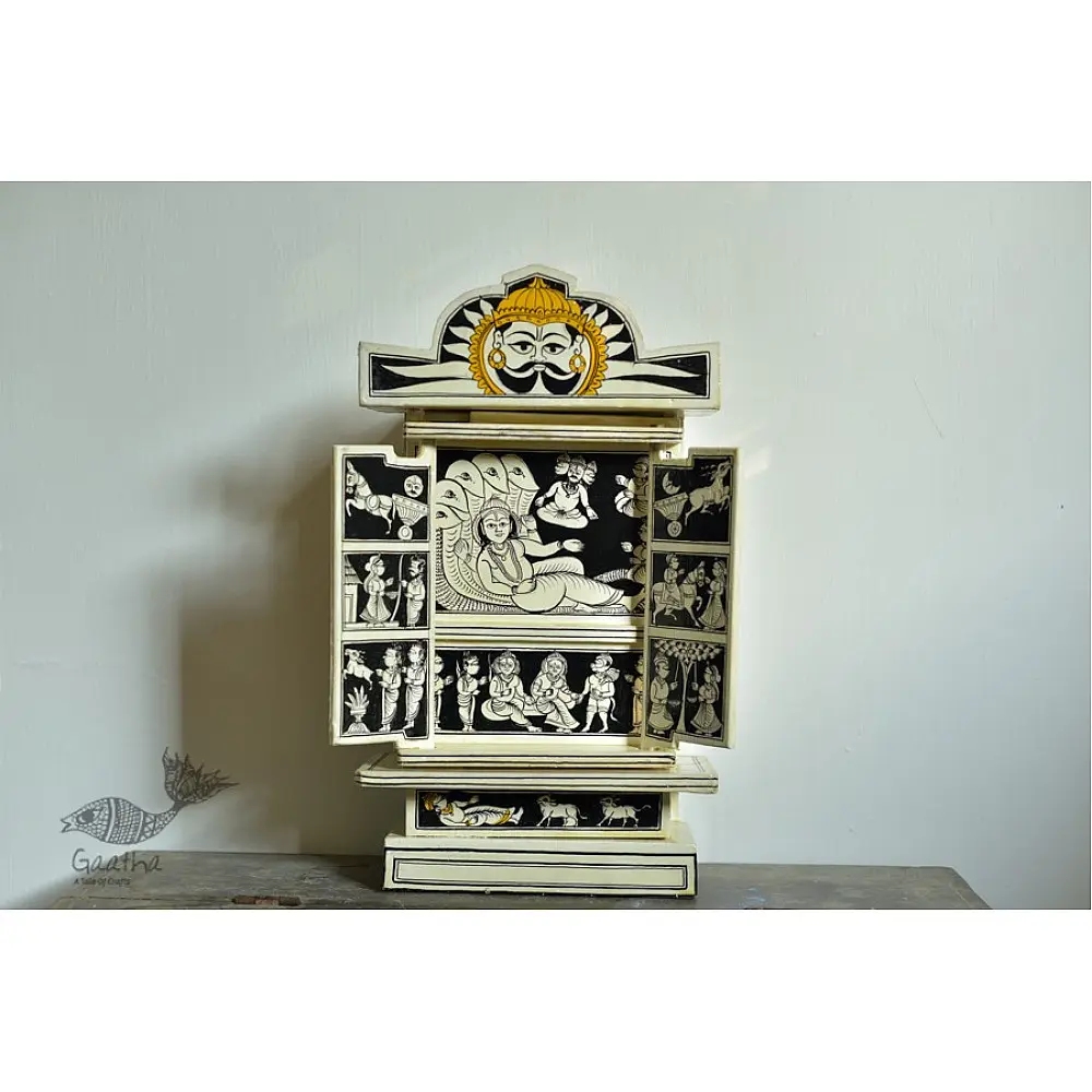 A Wooden Shrine ( Red kaavad - 41 cm)