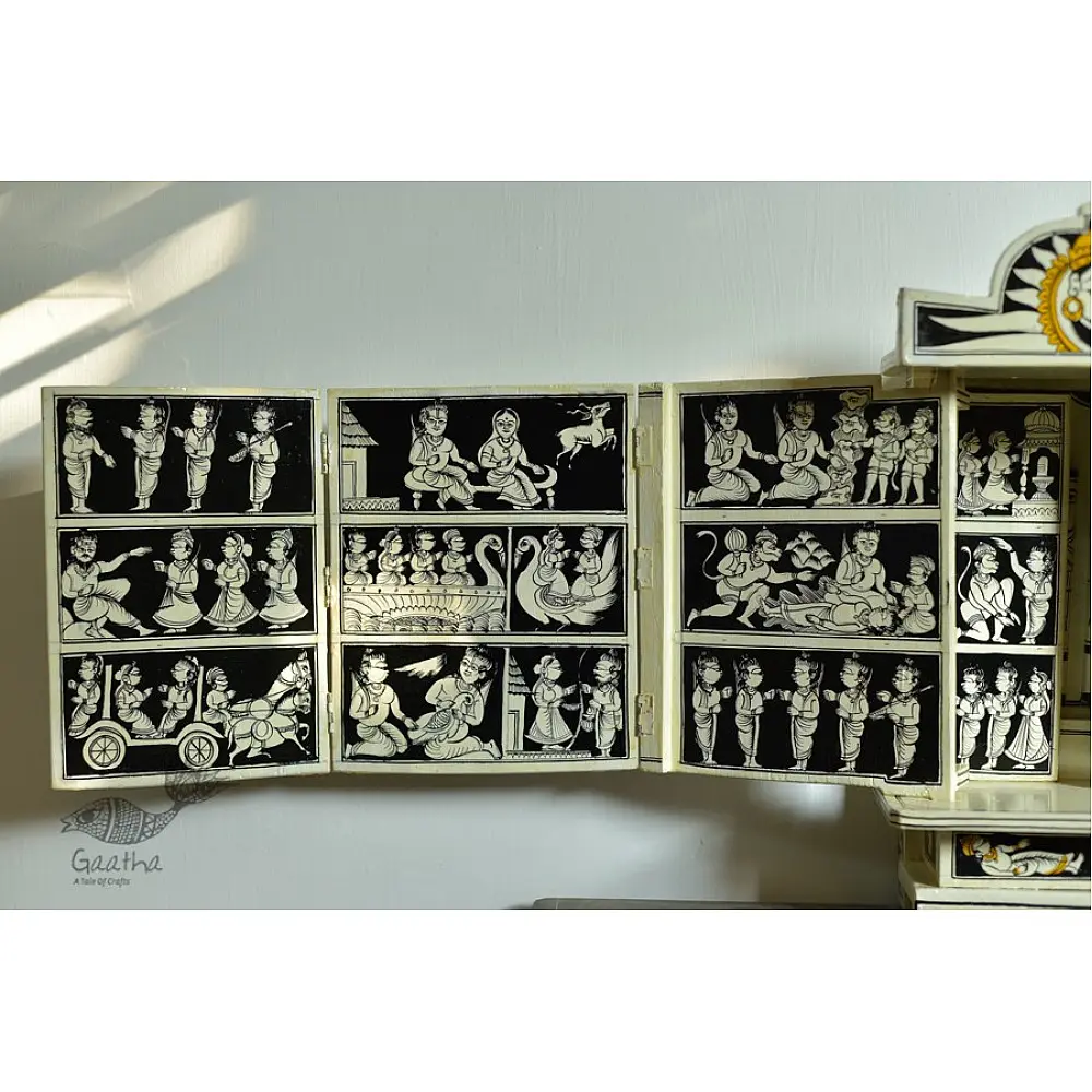 A Wooden Shrine ( Red kaavad - 41 cm)