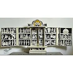 Kathanik . कथनिक ☀ A Wooden Shrine ( Black kaavad - 41 cm) ~ 118C