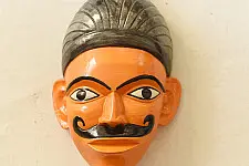 Handmade Wooden Mask From Bengal