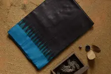 Kamakshi | Pure Tussar Silk Black Saree